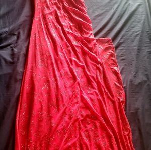 Long red sparkly dress